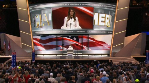Republican National Convention day one: Donald Trump makes surprise appearance to introduce wife Melania after anti-Trump revolt fails