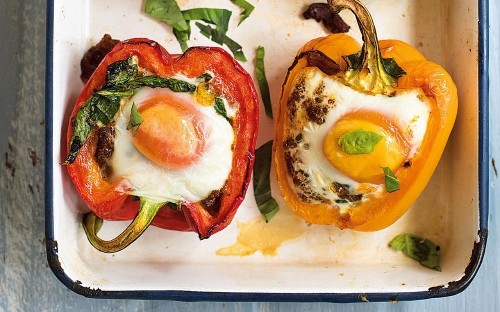 Amelia Freer's roasted peppers with baked eggs