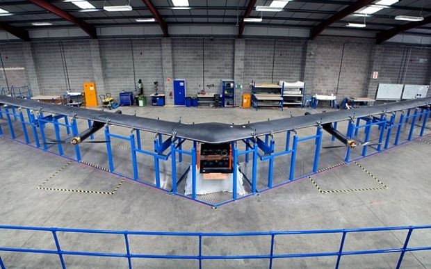 Facebook unveils solar-powered drone that can beam the internet down to earth