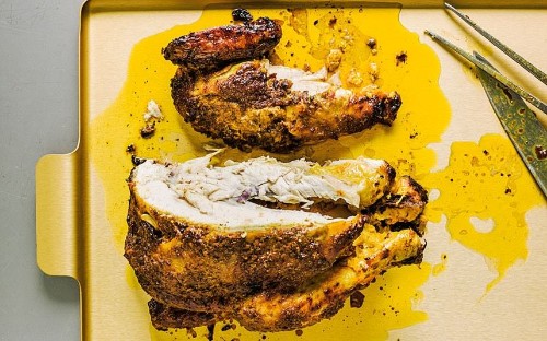 Soy roast chicken with butternut squash
