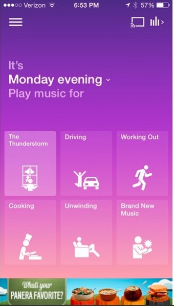 Songza now pulls data from The Weather Channel to recommend music