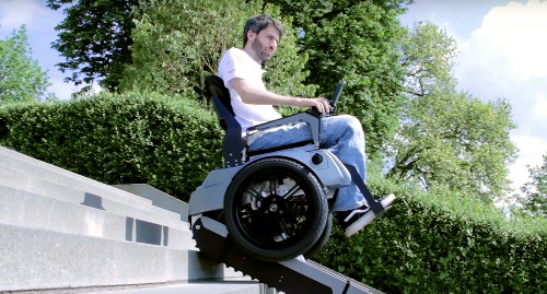 Students in Switzerland built a wheelchair that knows how to climb stairs