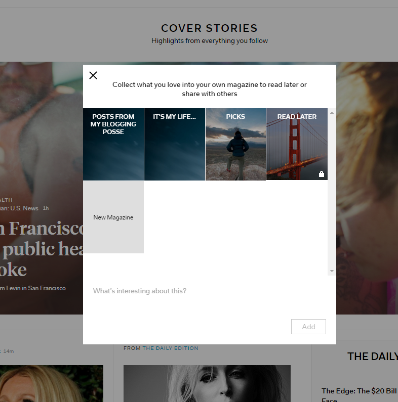 Creating a new Flipboard mag from a flip