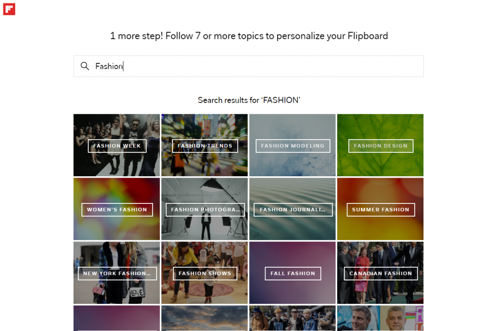 Selecting Flipboard Topics