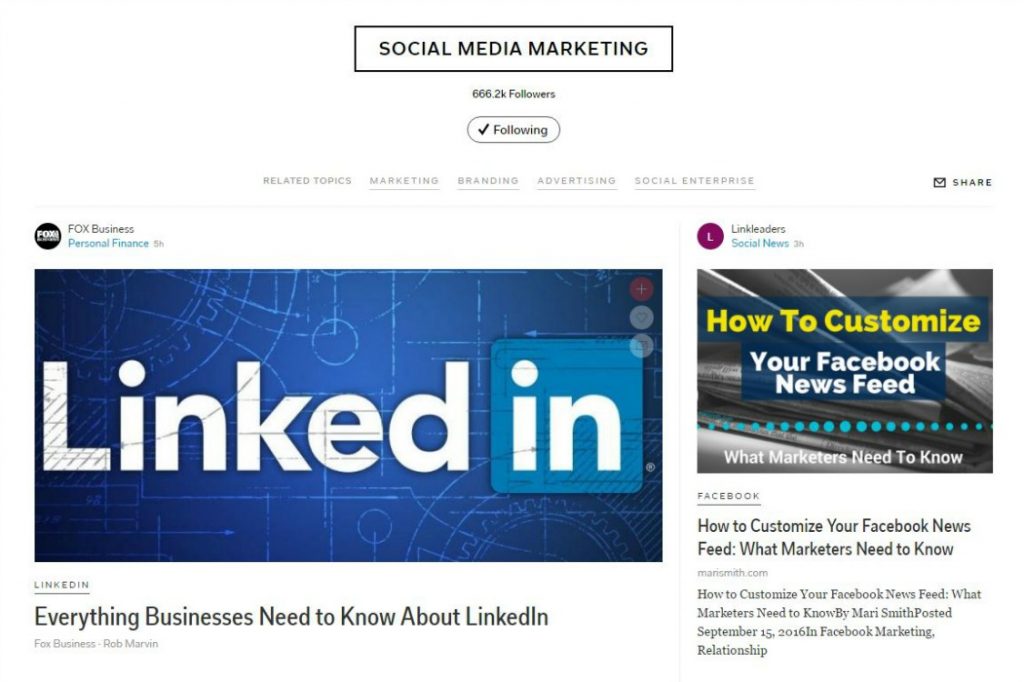 Social Media Marketing Topic on Flipboard