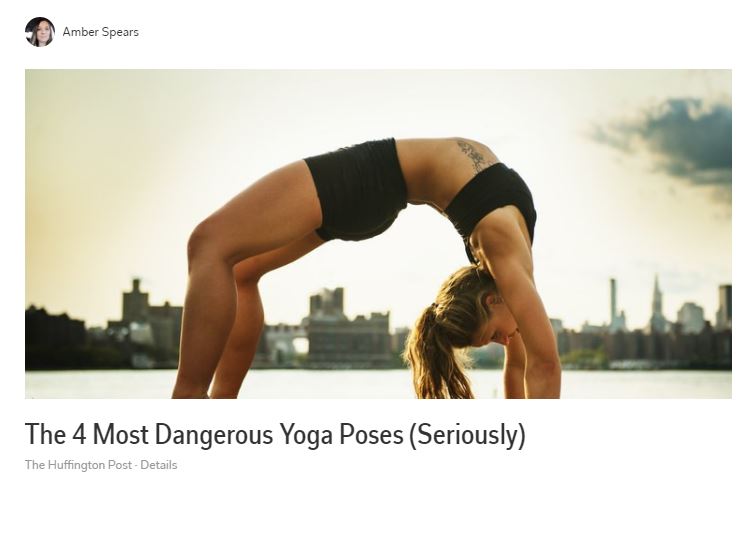 Numbers, emotion, and the drive to see if you might be doing these dangerous poses. This headline has it all!